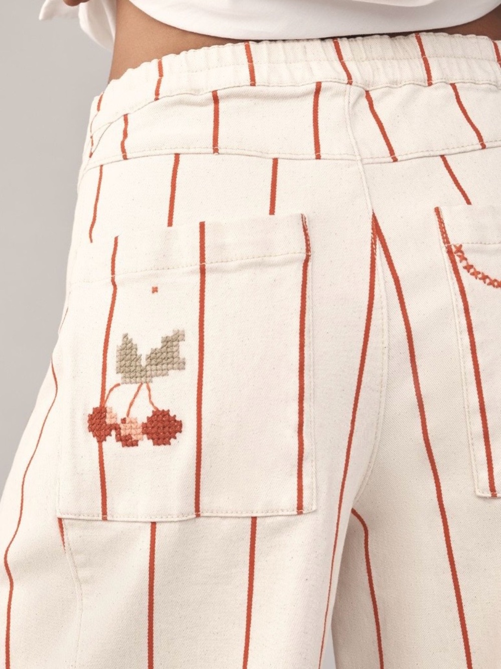Anthropologie Pilcro Izzie pull on barrel pants striped edition XL - Picture 4 of 12